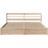 vidaXL Okvir kreveta s uzglavljem 200 x 200 cm od masivne borovine | shoptok.hr