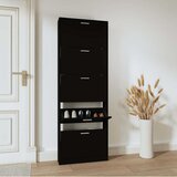 Ormarić za cipele crni 59 x 17 x 169 cm od konstruiranog drva | shoptok.hr