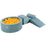 MeowBaby Foam Playground 3-delni komplet za igranje iz pene z okroglim bazenom, 200 žog, estetsko, Velvet, turkizna: rumena, (21333752) | Shoptok.si