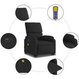 vidaXL Električni masažni naslonjač na podizanje od tkanine crni | shoptok.hr