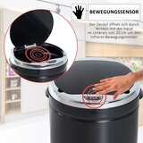  Kanta za otpad sa senzorom pokreta nehrđajući čelik 30 5 cm x 30 5 cm x 81 5 cm crna | shoptok.hr