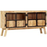  Komoda smeđe-crna 160x30x80 cm od masivnog grubog drva manga | shoptok.hr