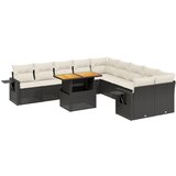 Maison Chic Seti vrtnega pohištva - Vrtna garnitura - Vrtni pohištvo set 11-delna z blazinami črn poli ratan, (21810054) | Shoptok.si