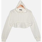 Trendyol Ecru Super Crop Hoodie Sports Sweatshirt | ePonuda.com