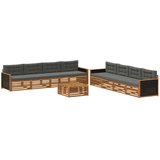 vidaXL Zunanja garnitura za sedenje 9 pcs Naravna in antracitna, (5000282416) | Shoptok.si