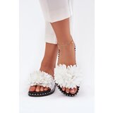 Boto Women's Slippers Decorated With Flowers White Cellanen | shoptok.hr