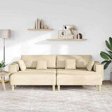  Tkaninska sofa s jastukom 3 pcs Krema 208 cm tkanina | shoptok.hr