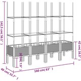  Cvetlično korito z oporno mrežo svetlo sivo 160x40x142,5 cm PP | Shoptok.si
