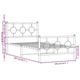  Metalni okvir kreveta uzglavlje i podnožje bijeli 100x200 cm | shoptok.hr