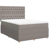  Krevet s oprugama i madracem smeđesivi 140 x 190 cm od tkanine | shoptok.hr