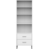  Regal za knjige s 2 ladice bijeli 60x35x180cm masivno drvo OSLO | Eponuda.ba