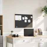 vidaXL Kredna tabla z okvirjem iz masivnega borovega lesa črna 80x55cm | Shoptok.si