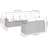  7-dijelni set vrtnih sofa od poliratana s jastucima crni | shoptok.hr