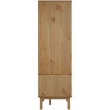 vidaXL Garderobna omara rjava in bela 76,5x53x172 cm trdna borovina | Shoptok.si