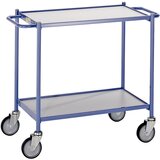 eurokraft pro transportni voziček, nosilnost 150 kg, s potisnim ročajem, 2 nivoja, 4 vrtljiva kolesa | Shoptok.si