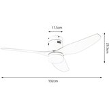  ZEVENTI - LED stropni ventilator PADUA LED/18W/230V Wi-Fi Tuya beli + daljinski upravljač | Eponuda.com