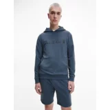 Calvin Klein Men's Grey Blue Hooded Sweatshirt - Men