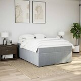  Krevet s oprugama i madracem svjetlosivi 140x190 cm od tkanine | shoptok.hr