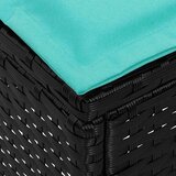  Vrtni otoman Crna i Tirkizna 80 x 38 x 42 cm PE ratan | shoptok.hr