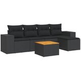  6-dijelni set vrtnih sofa s jastucima crni od poliratana | shoptok.hr