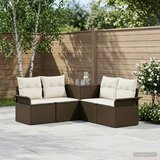  Set sofe 5 kom. Smeđa i krem bijela Poli Rattan i čelik | shoptok.hr
