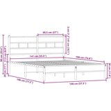  Okvir kreveta bez madraca s uzglavljem boja hrasta 140x190 cm | shoptok.hr