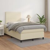  s oprugama i madracem krem 120x200 cm od umjetne kože | shoptok.hr