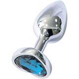 Sunfo metalni analni čep sa srcem i plavim kamenom (srebrni) | shoptok.hr