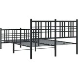 vidaXL metalni okvir kreveta uzglavlje i podnožje crni 140x190 cm | shoptok.hr