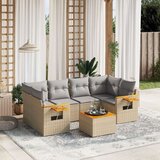 vidaXL 7-dijelni set vrtnih sofa od poliratana s jastucima bež | shoptok.hr