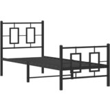  The Living Store Kovinski posteljni okvir z vzglavjem in vznožjem črn 80x200 cm - Posteljni Okvir, (21499757) | Shoptok.si