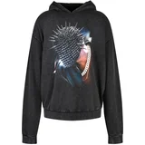 MT Upscale Thorned Mask Oversize Hoody Black with Acid Wash