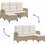  Vrtna sofa za ležanje jastucima u obliku slova L, bež poliratan | shoptok.hr