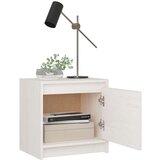 vidaXL Nočna omarica bela 40x30,5x40 cm trdna borovina | Shoptok.si