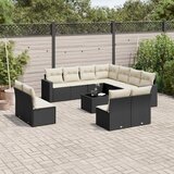  12-dijelni set vrtnih sofa od poliratana s jastucima crni | shoptok.hr