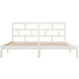  Posteljni okvir bel iz borovine 200x200 cm, (20645290) | Shoptok.si