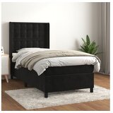  Box spring postelja z vzmetnico črn 90x190 cm žamet | Shoptok.si