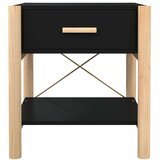 vidaXL Nočna mizica 2 kosa črna 42x38x45 cm inženirski les | Shoptok.si