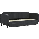  Dnevni krevet na razvlačenje s ladicama crni 80 x 200 cm baršun | shoptok.hr