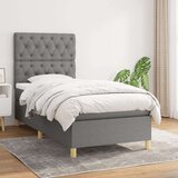  Box spring postelja z vzmetnico temno siva 80x200 cm blago, (20790887) Cene