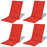  Jastuci za vrtne stolice 4 kom crveni 120x50x3 cm od tkanine | shoptok.hr