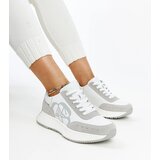 Gemre White and gray leather Salimah sneakers Cijene
