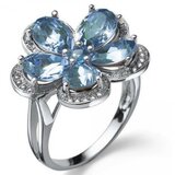  Ženski oliver weber fiore aquamarine prsten sa swarovski plavim kristalom m ( 41150m.202 ) Cene