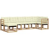vidaXL Zunanja garnitura za sedenje z blazino 7 pcs Bela in krem, (5000282327) | Shoptok.si