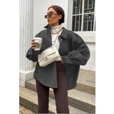 Madmext Mad Girls Anthracite Over Size Shirt Jacket | Shoptok.si