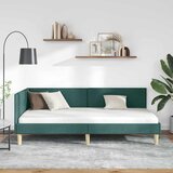  Kutni okvir kreveta s uzglavljem Tamnozelena 90 cm x 200 cm | shoptok.hr