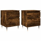 Maison Chic Dvo delni komplet Nočne omarice - Nočne mize dimljen hrast 40x35x50 cm inženirski les, (21689888) | Shoptok.si