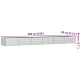  Povišena vrtna gredica 480 x 80 x 45 cm pocinčani čelik srebrna | shoptok.hr