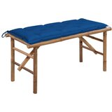 vidaXL Zložljiva vrtna klop z blazino 118 cm bambus, (20804339) Cene