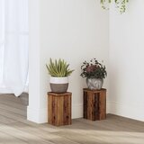 vidaXL Stojalo za rastline 2 kosa starinski les 10x10x18 cm inž. les cene